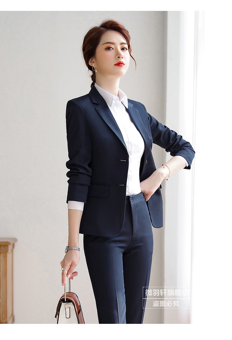 微羽轩小西装女职业装女装正装女套装修身西服外套女士工作服商务黑色