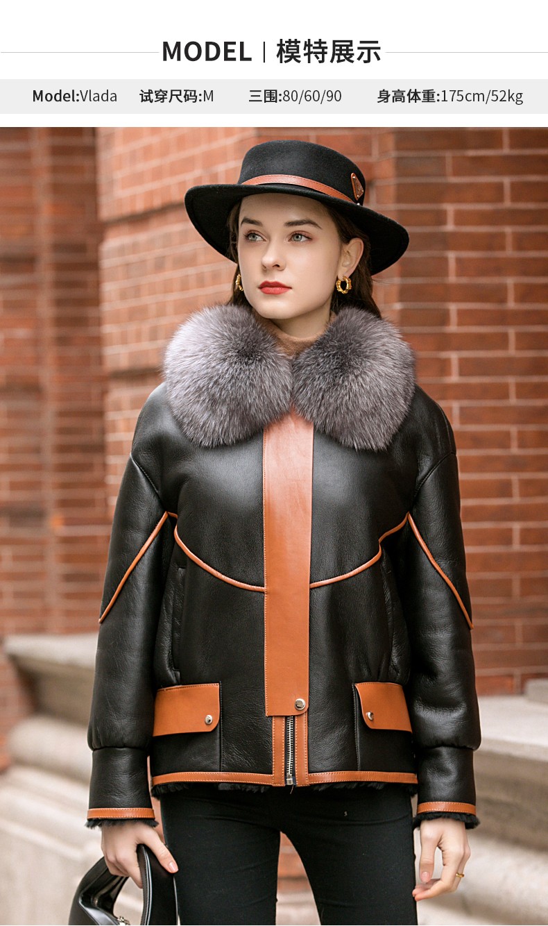 珂曼苏品牌服饰女装2021年新款皮毛一体外套女短款皮草年轻款羊羔毛