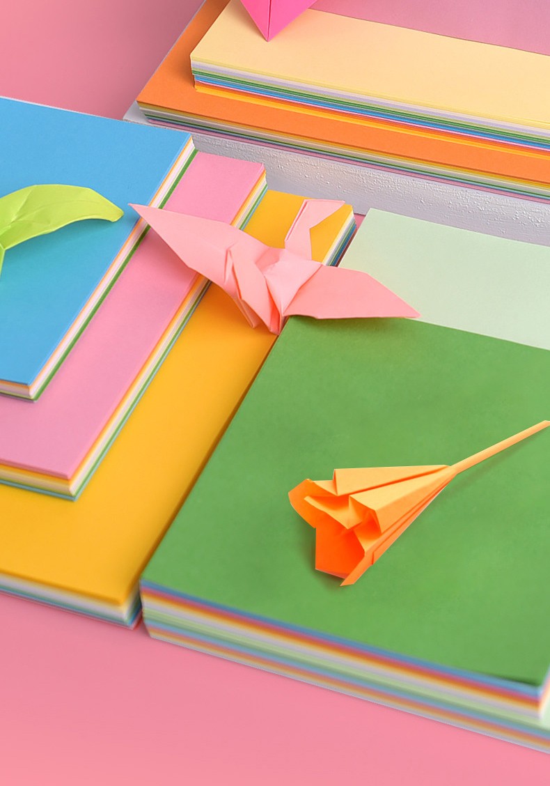 晨光折纸彩色手工纸幼儿园卡纸剪纸儿童手工皮纹加厚折纸纸正方形a4