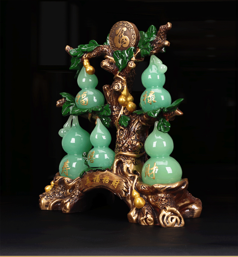 天藏玉石大号葫芦摆件五福临门工艺品招财纳福福禄高升祝寿贺寿送礼送