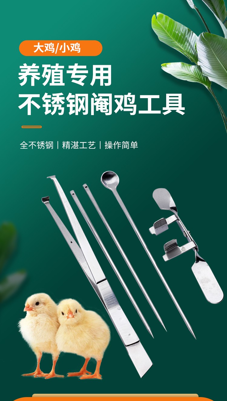 耐尔尼阉鸡工具全套大鸡小鸡不锈钢阉割刀公鸡阉割神器套装大鸡用七