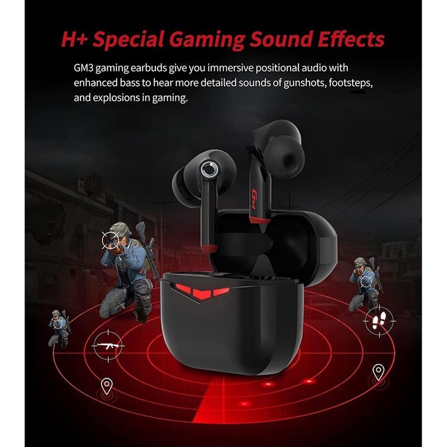 漫步者edifiergm3真无线耳塞蓝牙52游戏耳机ip55防水60毫秒低延迟白色