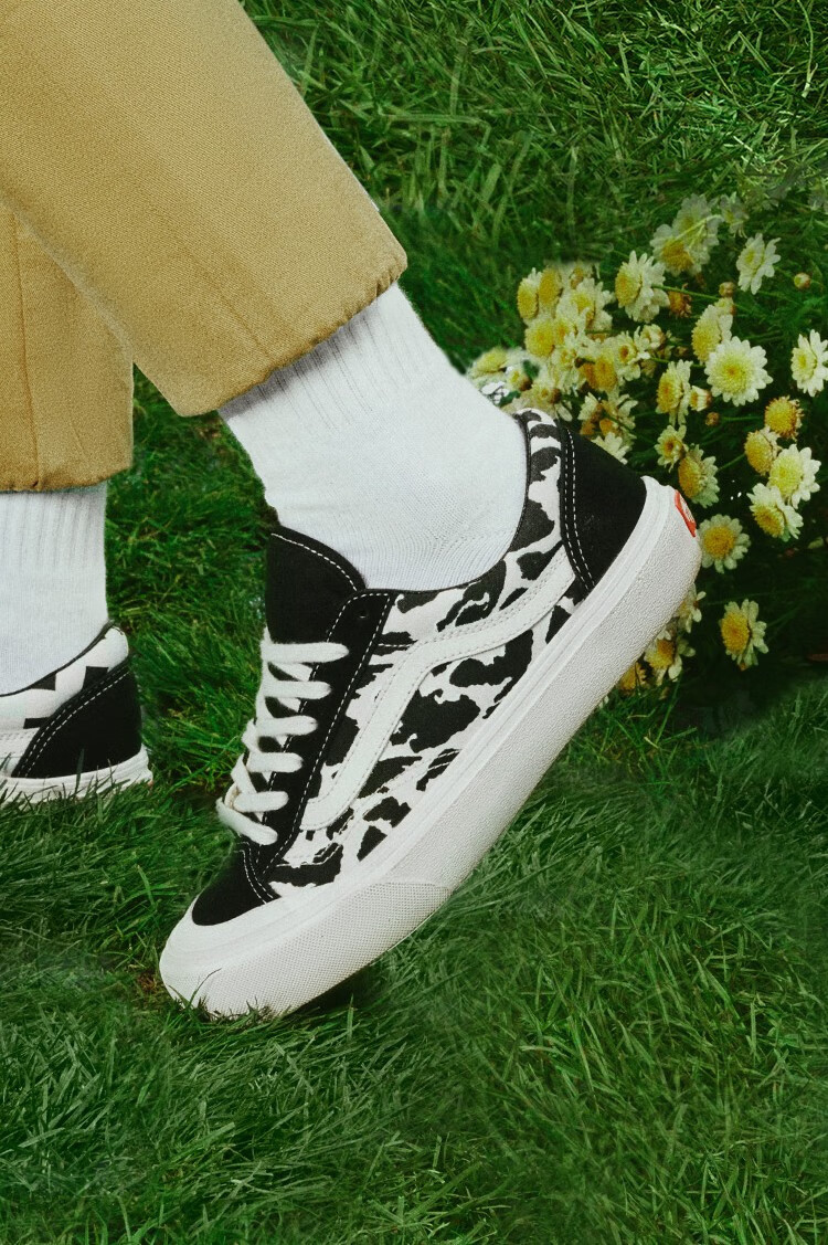 vans范斯官方style36可爱奶牛纹盐系风男鞋女鞋板鞋运动鞋黑色奶牛纹