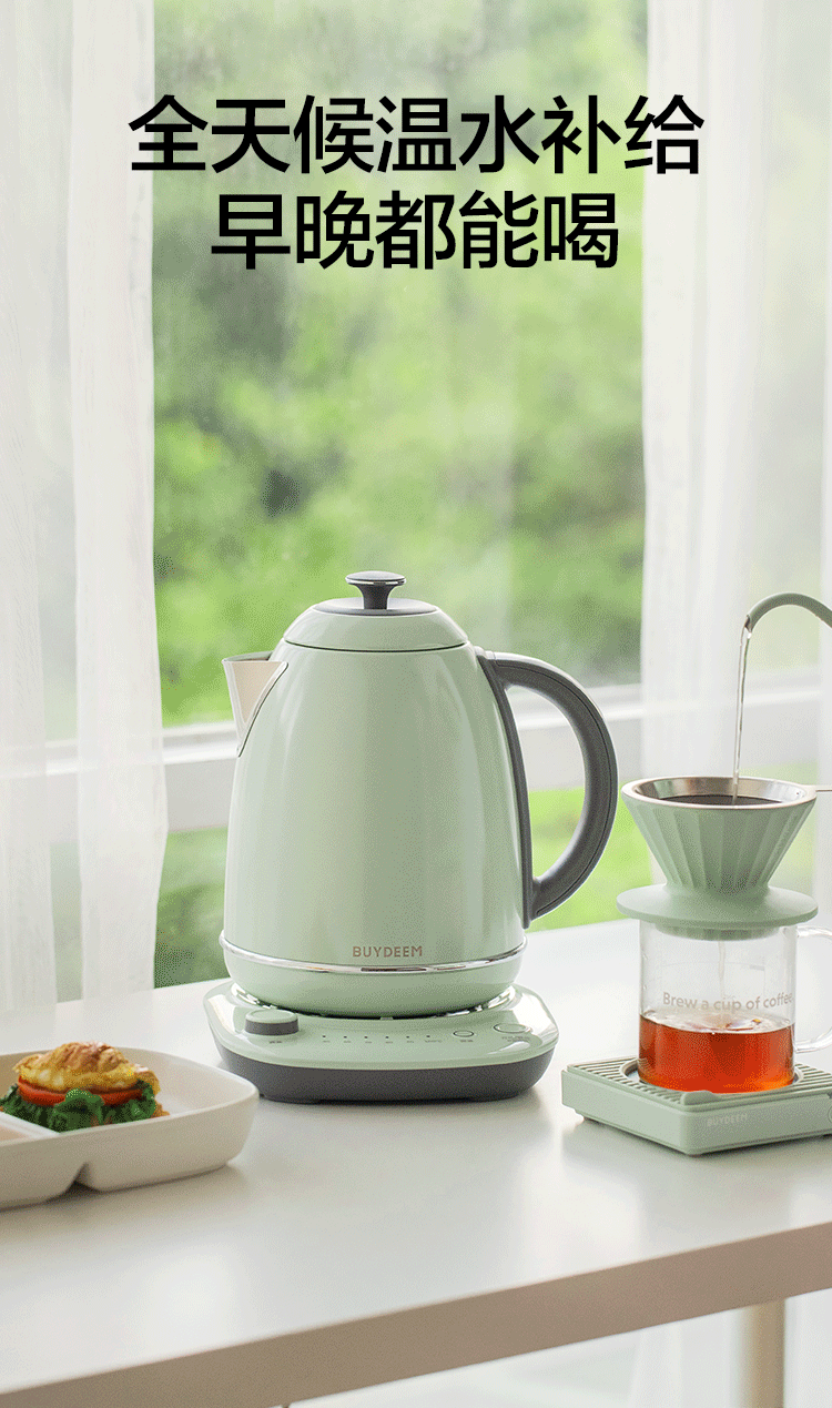 北鼎buydeem电热水壶家用六段控温定时保温电水壶瓶恒温电烧水壶17l