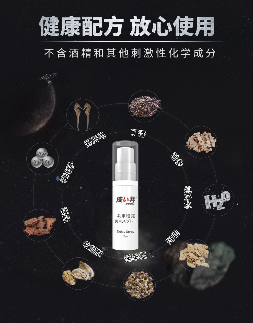 涩井延时喷剂日本进口片场专供涩井2代升级款延时喷雾送延时湿巾试用