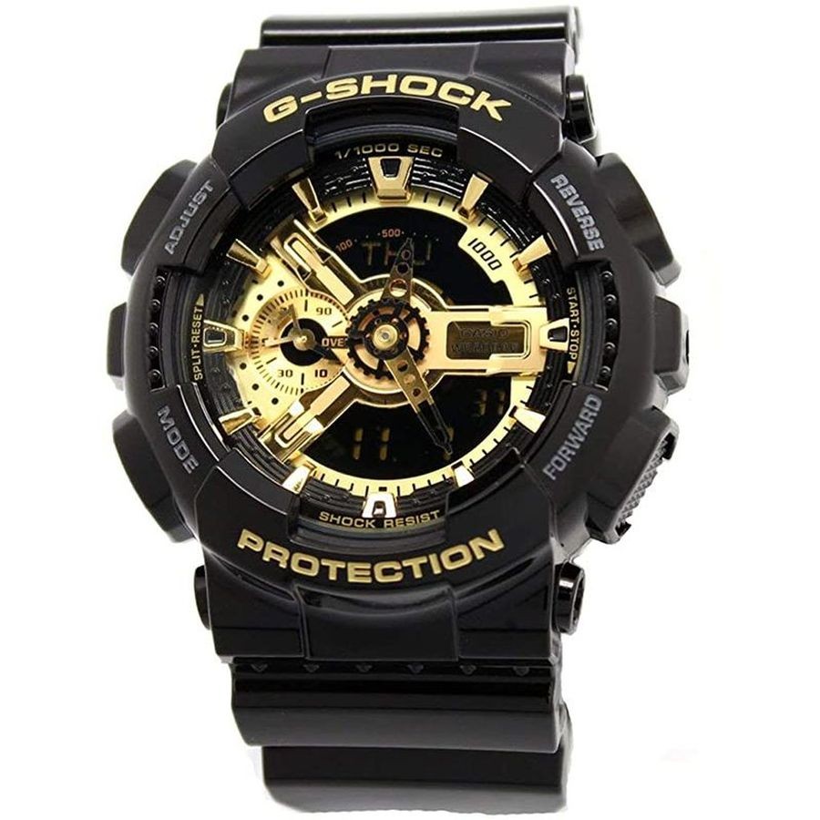卡西欧(casio)手表ga-110gb-1a g-shock黑金双显防水防震运动手表