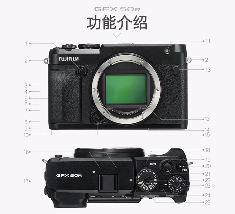 Fuji FUJIFILM GFX 50R mirrorless medium format camera mirrorless camera 51.4 million pixels touch and foldable screen single body without lens official standard configuration Fuji FUJIFILM GFX 50R mirrorless medium format camera mirrorless camera 51.4 million pixels touch and foldable screen single body without lens official standard configuration