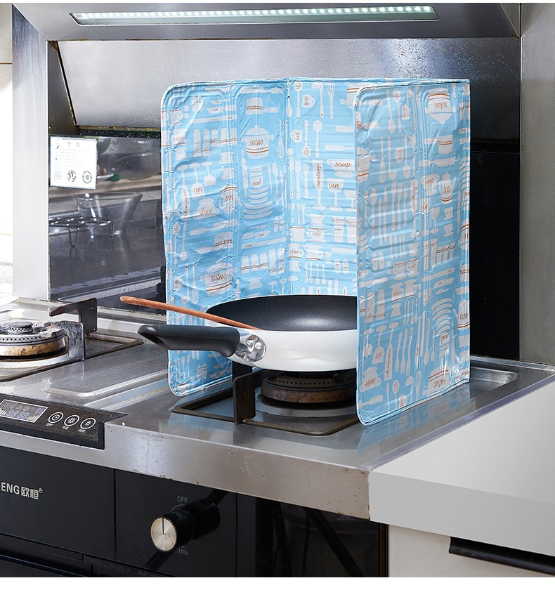 居家家煤气灶铝箔挡油板隔热板厨房炒菜隔油板家用灶台防溅油挡板白色