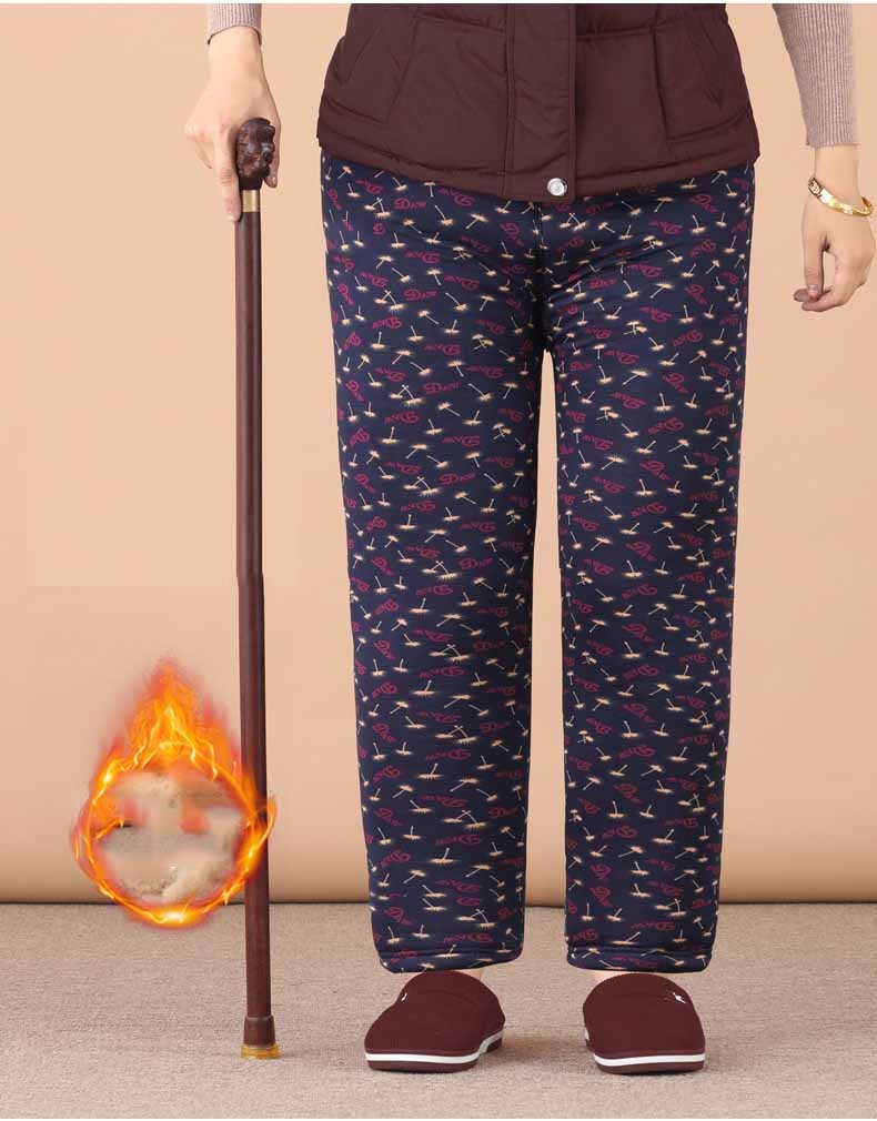 剑貂jiandiao冬季中老年人棉裤女加厚宽松奶奶棉服秋冬加肥老太太内穿