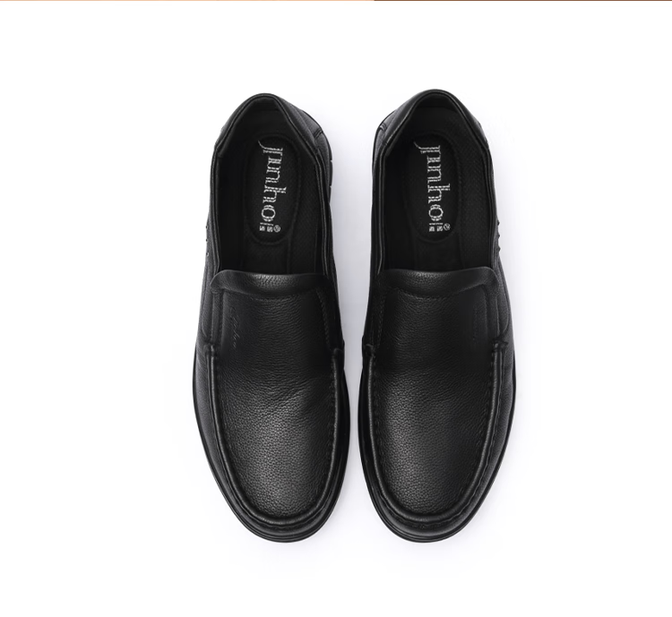 金猴jinho男鞋休闲皮鞋真皮舒适平跟耐看通勤皮鞋sm20427a 黑色 40码