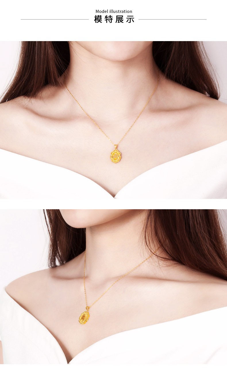 三八妇女节礼物兆亮珠宝黄金吊坠女足金女王皇冠吊坠坠子金项链5g工艺