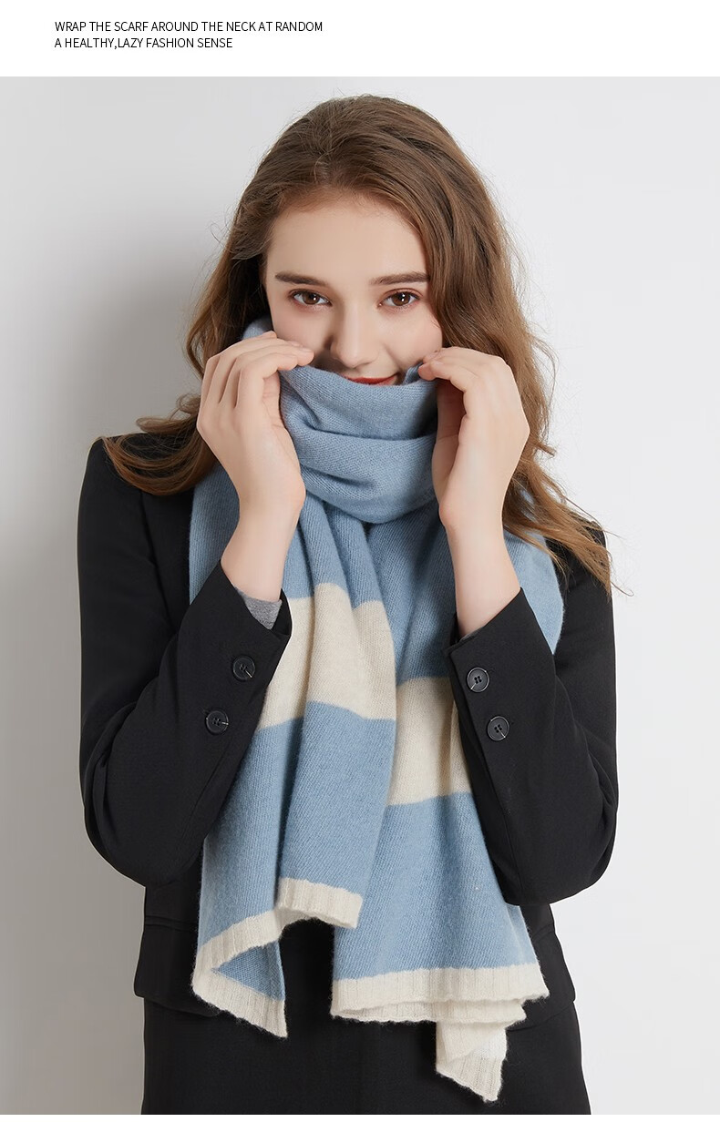 礼盒装索沛suopei100纯羊毛围巾女冬款披肩加厚女士围巾百搭保暖围脖