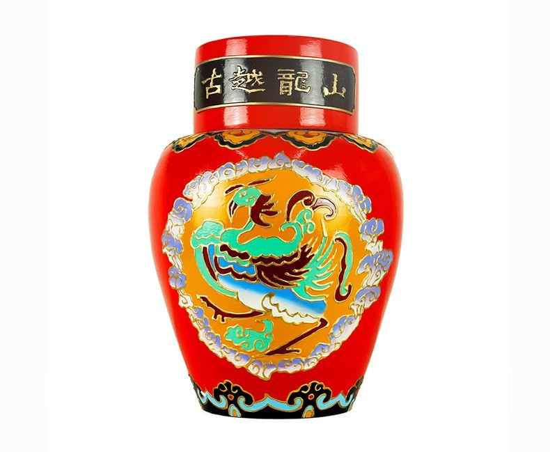 古越龙山工艺浮雕酒14度半干型手工酿造绍兴黄酒花雕酒招财进宝10l大