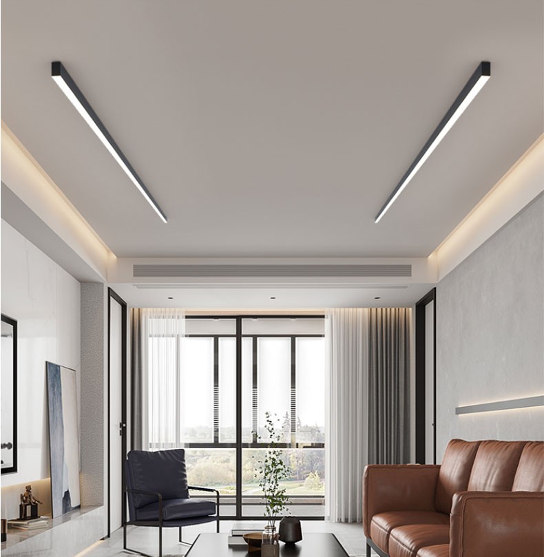 时间公园长条吸顶灯客厅无主灯照明装极简线型灯过道阳台线性灯餐厅