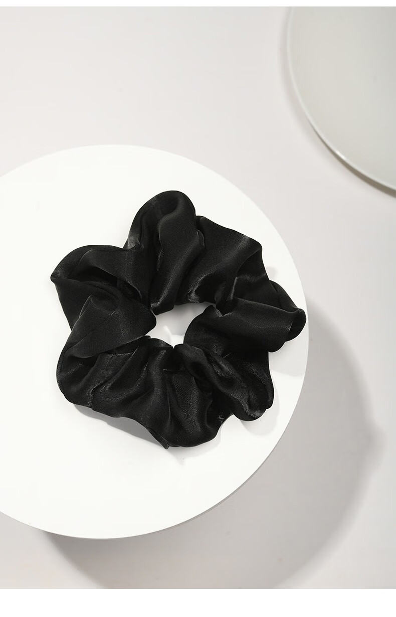 雅贵人黑色丸子头大肠发圈纯色头绳女成人韩式简约发绳女士马尾发饰