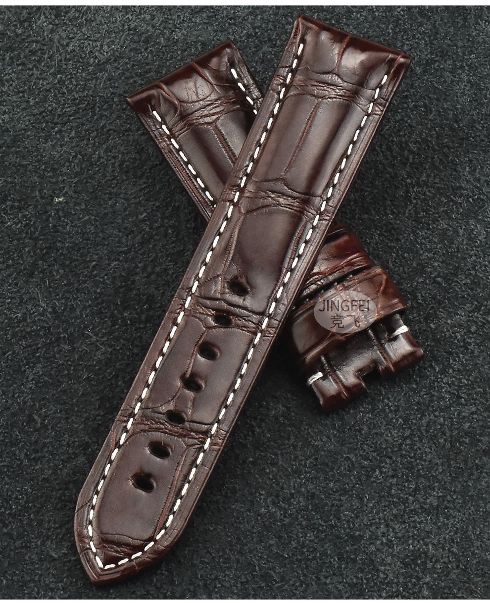 美洲鳄鱼皮适用沛纳海表带441私人订制441/pam111/pam441表带真皮男