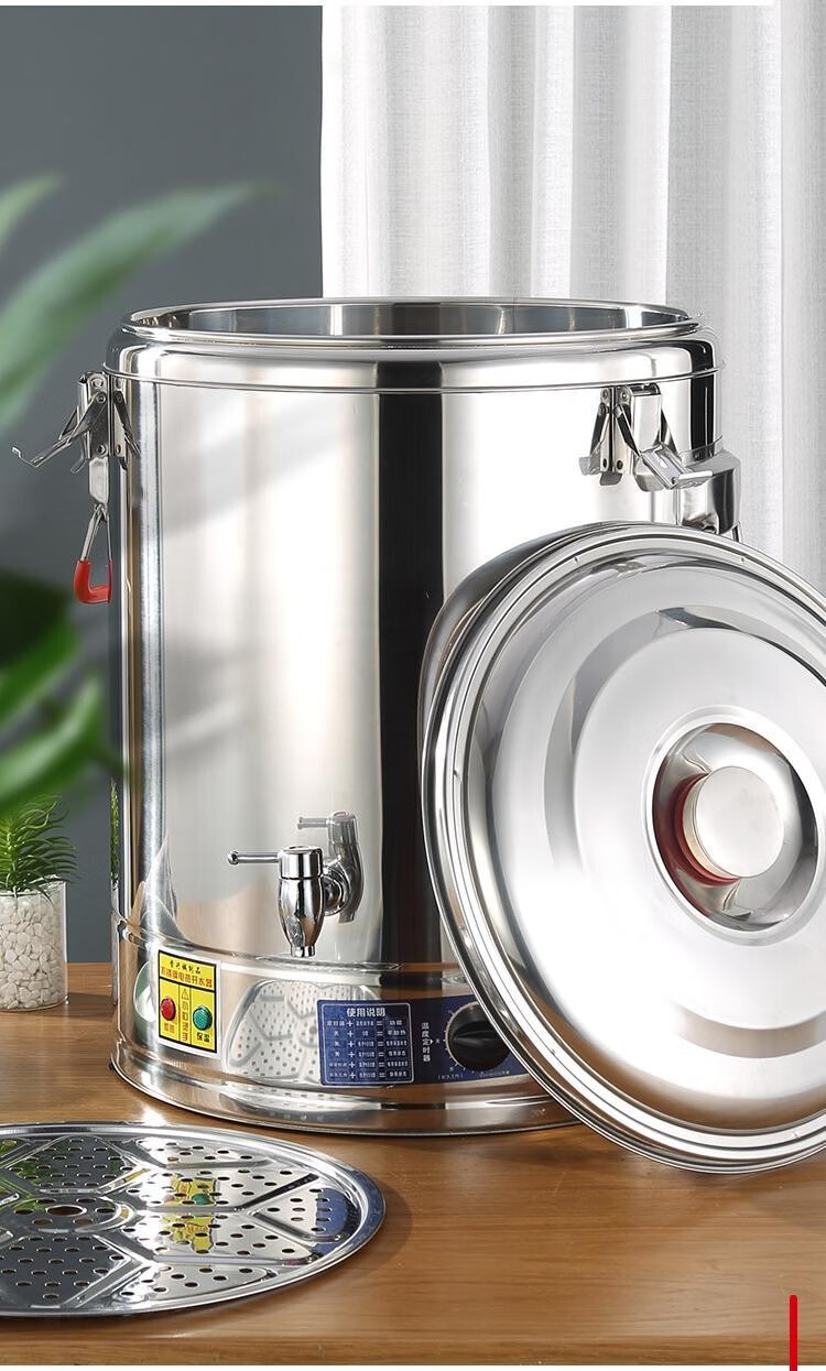 电热保温桶不锈钢蒸煮桶烧水桶大容量汤锅汤桶自动加热商用热汤桶君凌