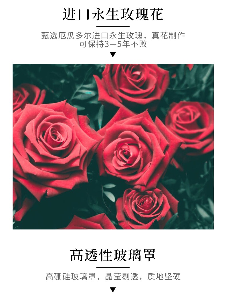 kader卡蒂罗玫瑰之名永生花礼盒京发心花怒放永生花礼盒