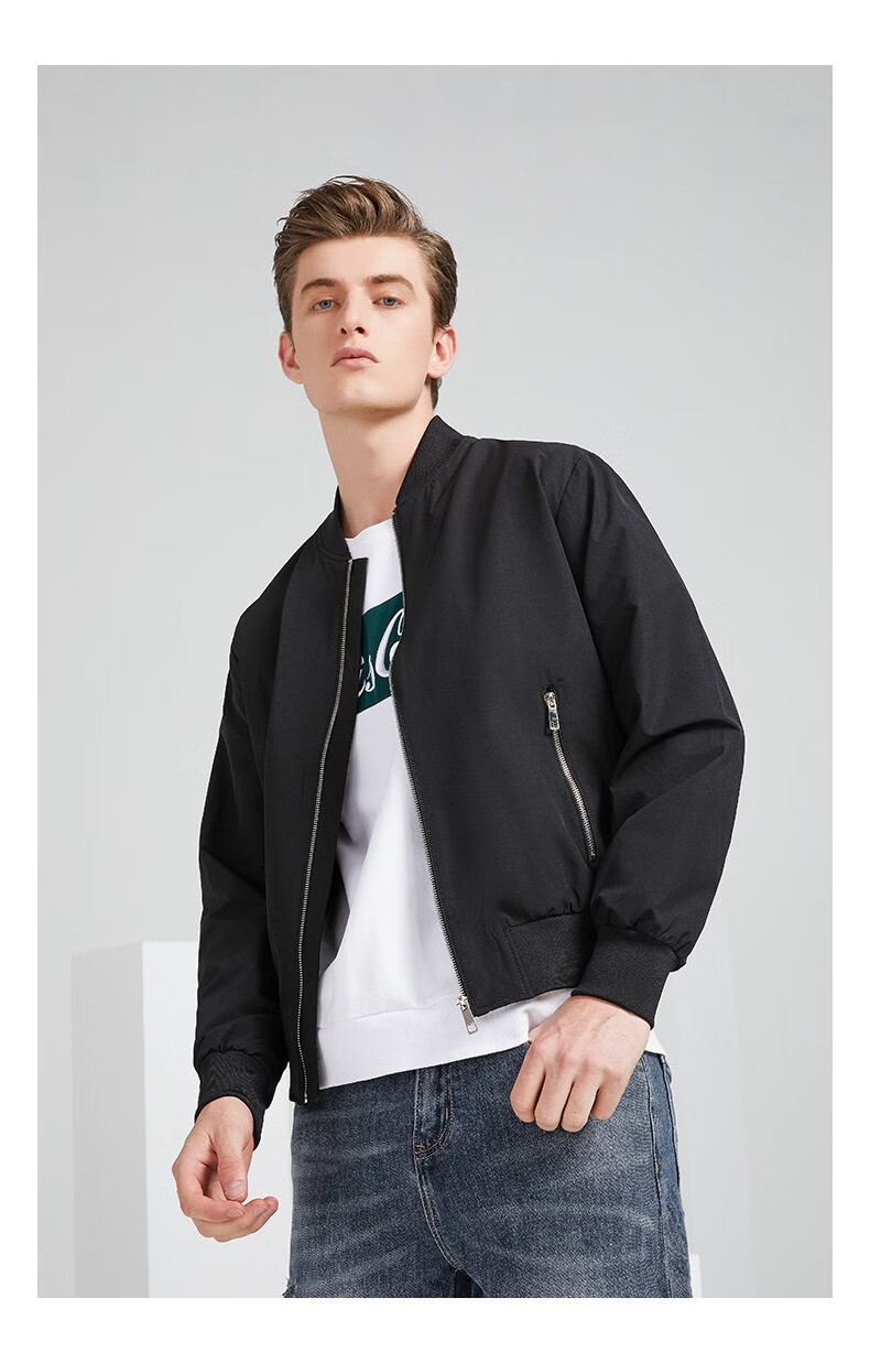 斯得雅stava春秋新款男士简约夹克时尚拿外套防风外套61351488卡其色