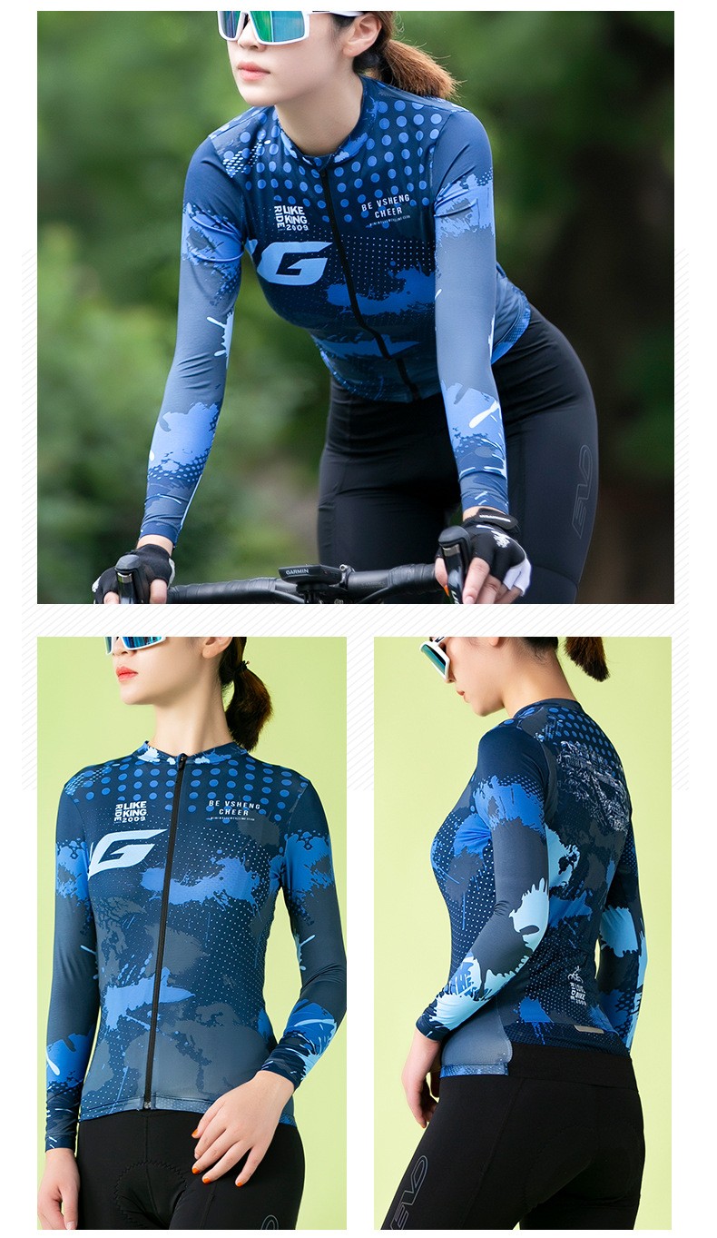 诺诗登(rouhildy)品牌自行车骑行服衣服春秋季款薄绒单车骑行衣男女