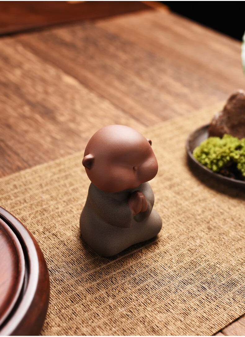 雅轾茗品紫砂茶宠摆件趣味可爱禅意茶宠小号功夫茶具茶盘上茶玩茶艺小