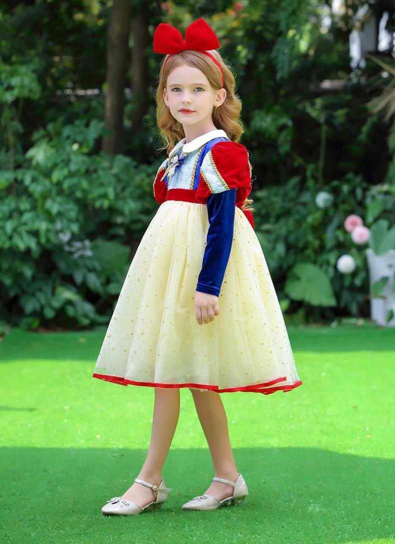 中二班儿童白雪公主连衣裙女童公主裙白雪公主礼服裙万圣节表演服
