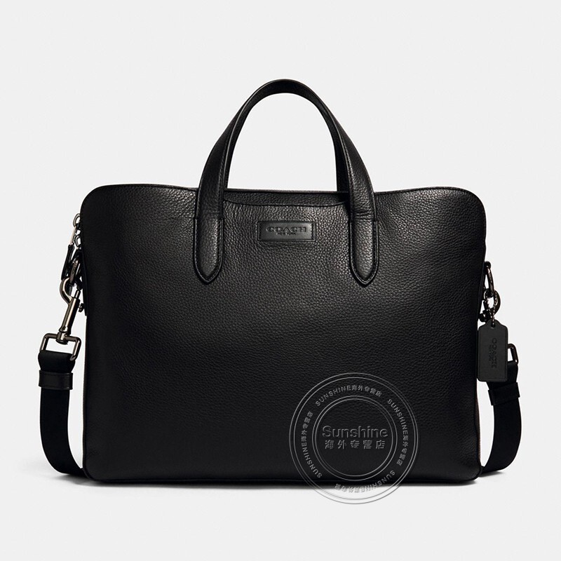 coach蔻驰男包经典c纹商务公文包男士电脑包单肩手提包斜挎包送男友