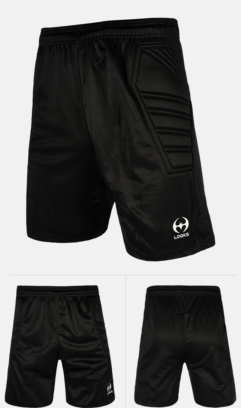 路克士3565夏季足球裤训练服户外守门员防护运动门将短裤男五分裤2xs