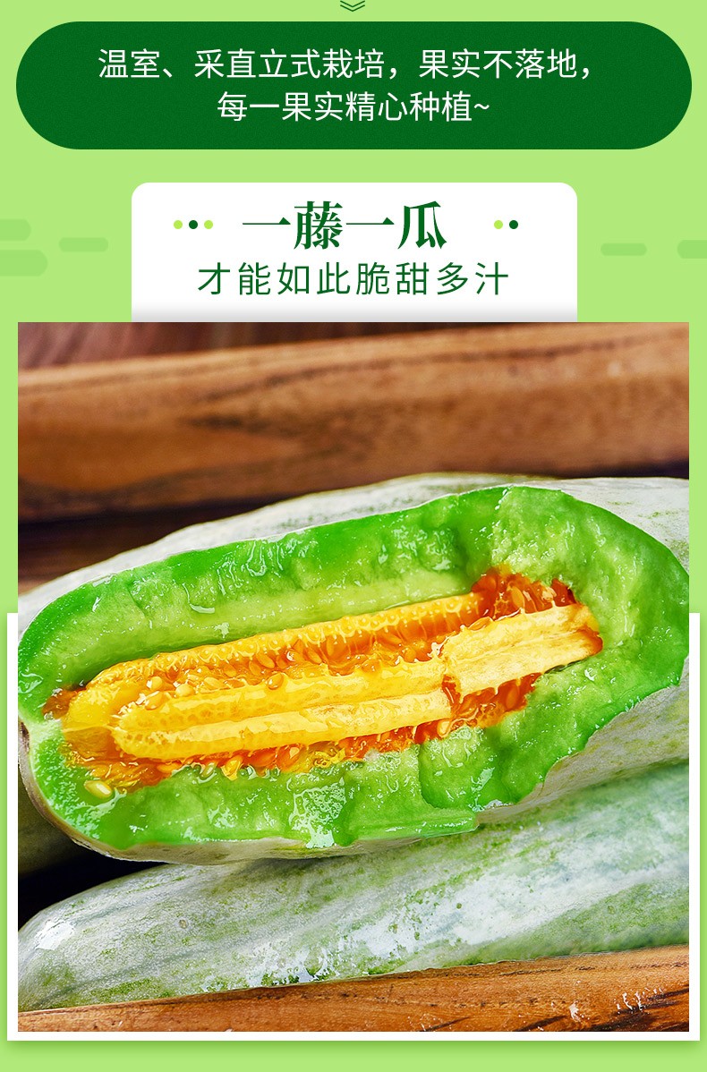 【顺丰】新鲜头茬山东羊角蜜博洋61甜瓜现摘应季蜜瓜彩色礼盒装 博洋