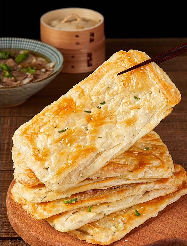 淮南牛肉汤烧饼油酥烧饼半成品碳烤葱油饼烤箱油酥烧饼坯商用 五香
