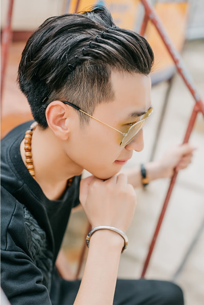 黑色发箍男士6件套通用防滑波浪隐形发卡潮男背头油头运动个性头箍卡