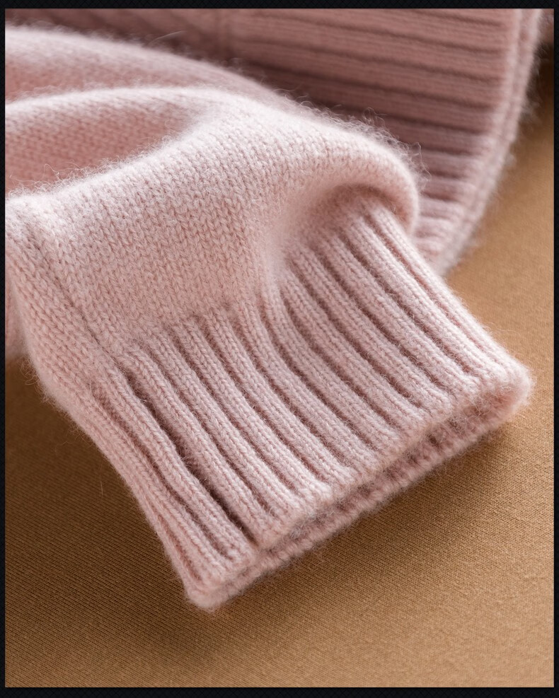 戈林斯丹2021秋冬新品女时尚抽条加厚保暖纯羊绒套衫 qmz420 红鸢色