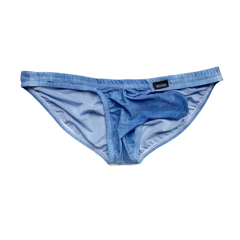 undermoon新品紧身弹力男内裤低腰男士性感超薄冰丝花色三角裤半透明