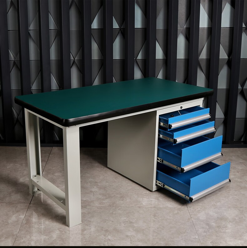 烨拓 重型落地柜工作台 车间工具桌 防静电测试台桌 承重耐磨台钳工台