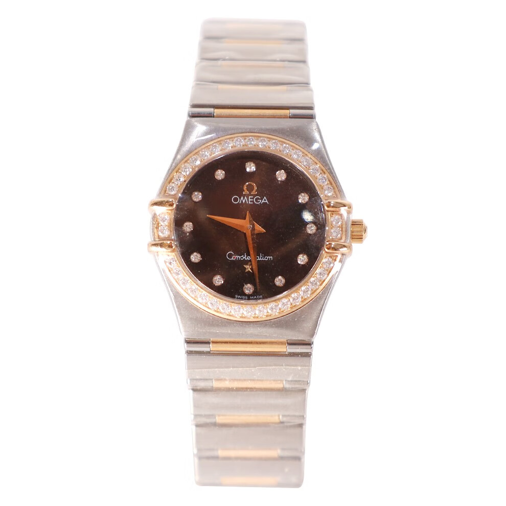 二手95新欧米茄omega星座系列黑盘石英女表二手手表时尚女表