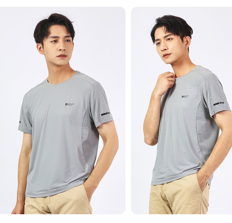 悍途(humtto)户外新款t恤男款圆领功能t透气舒适短袖 梦幻黑 l【图片