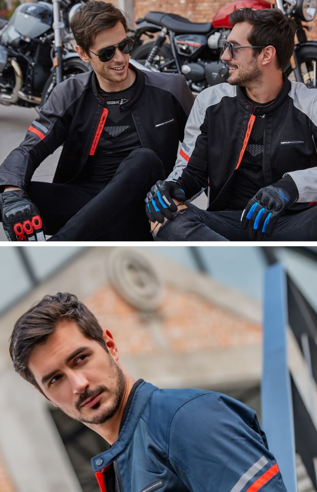 新款台湾sbk夏季骑行服网眼透气防摔休闲服内置ce认证护具摩托车拉力