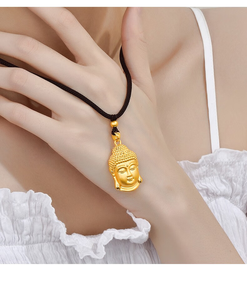 老凤凰黄金吊坠 999足金佛公吊坠大日如来佛项链金坠子佛头菩萨送女友