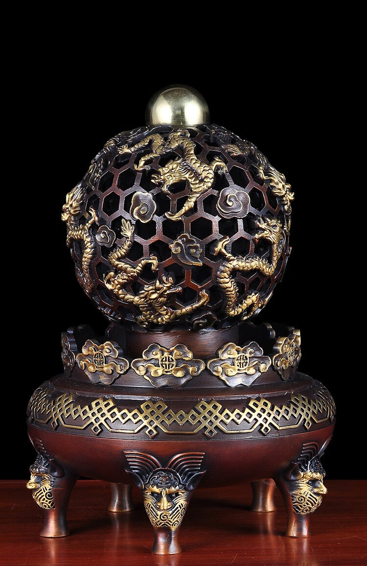 norkin jewelry 九转乾坤炉全铜龙纹鼎摆件时来运转招财聚宝盆玄关