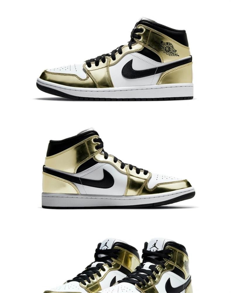 nike耐克男鞋air jordan 1中帮复古液态金篮球鞋aj1夏季缓震透气运动