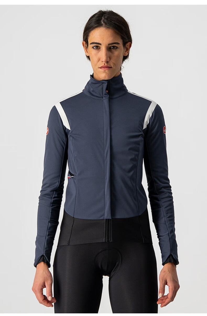 蝎子castelli女冬零下加厚保暖骑行服长袖外套防风假两件 404深蓝色 m