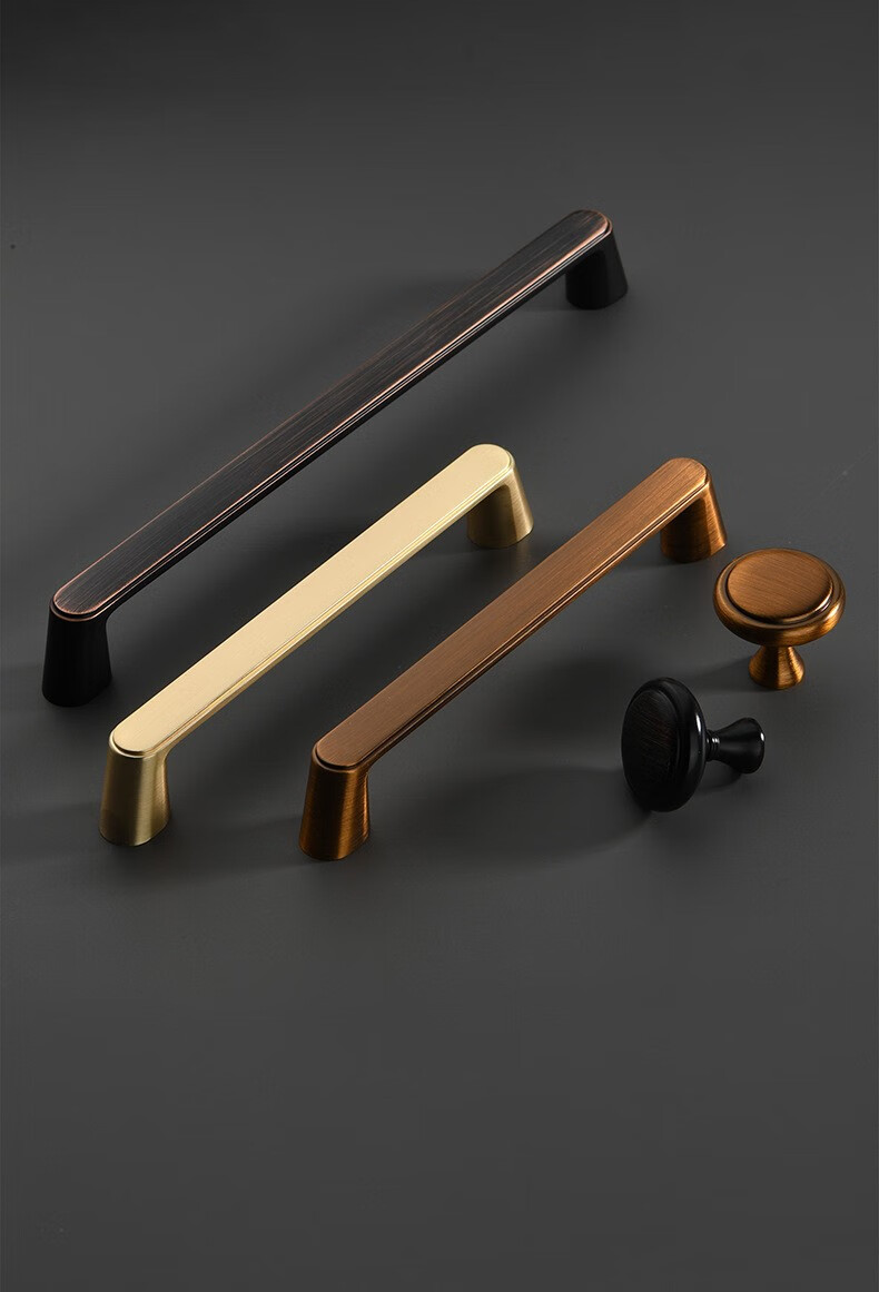 雅利达衣柜门拉手现代风格橱柜拉手抽屉小拉手实心加厚橱柜门把手黑红