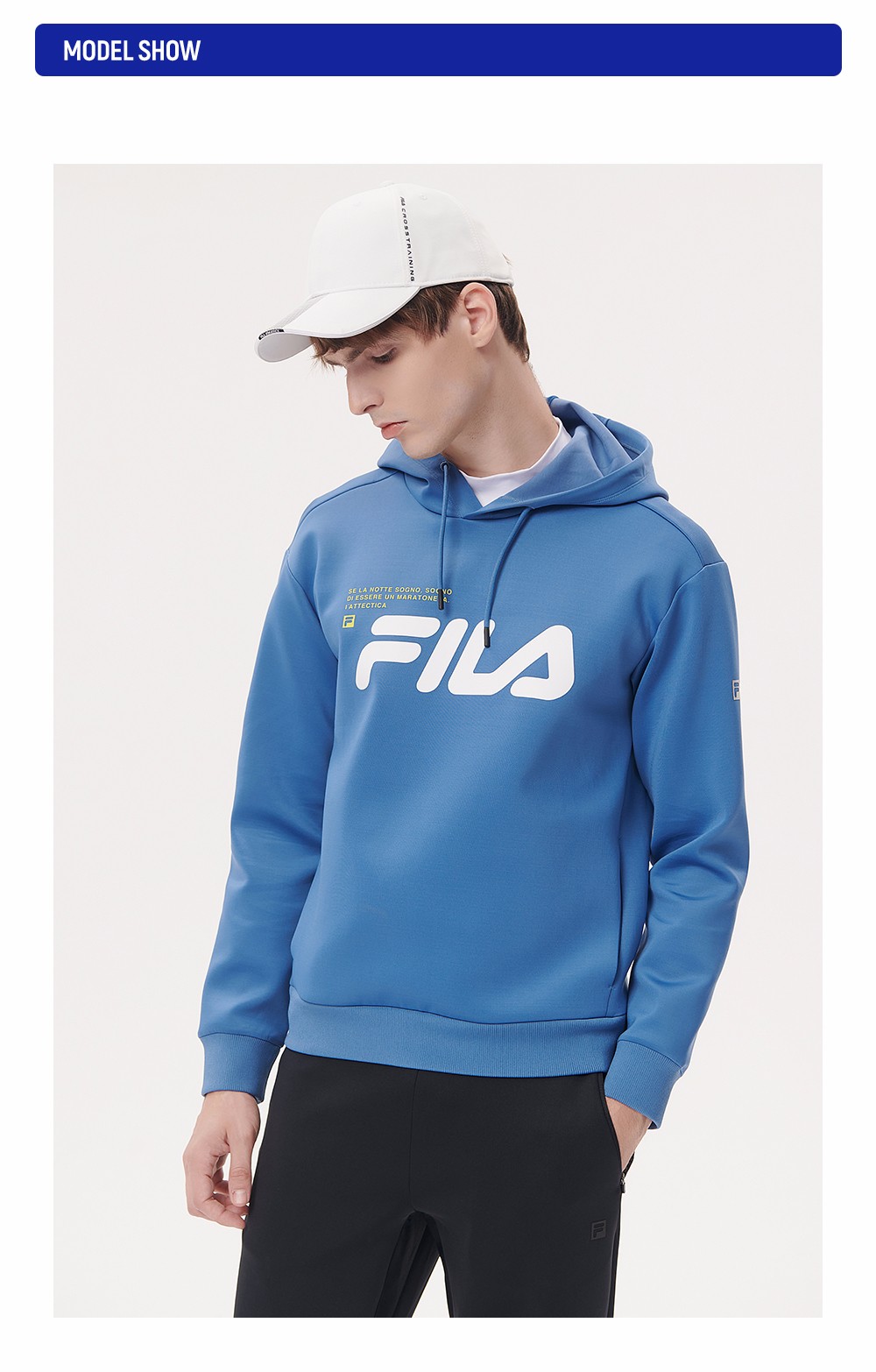 filaathletics斐乐男子卫衣年冬季新款运动连帽套头衫bk深黑17092am