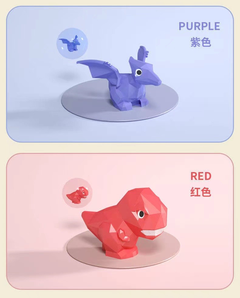 75918-儿童卡通4D恐龙乐园多功能小颗粒积木桌兼容玩具儿童拼装 蓝恐龙乐园4D积木桌+2恐龙+30颗积木-详情图