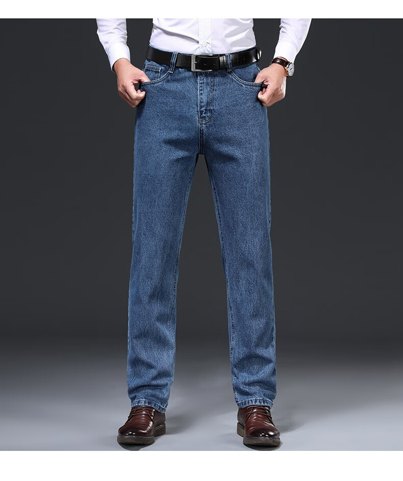 boosgarth保罗牛仔裤男秋季中年纯棉弹力休闲裤直筒宽松牛仔男裤2022