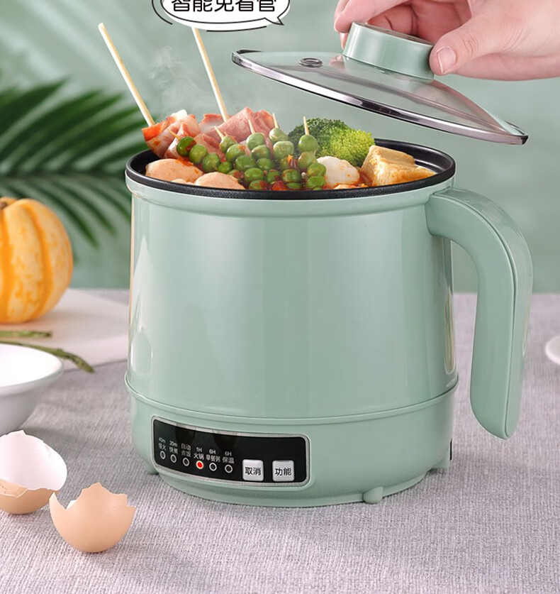 宿舍电锅小多功能电煮锅学生家用小型锅子迷你电热锅火锅一体单人魔桔