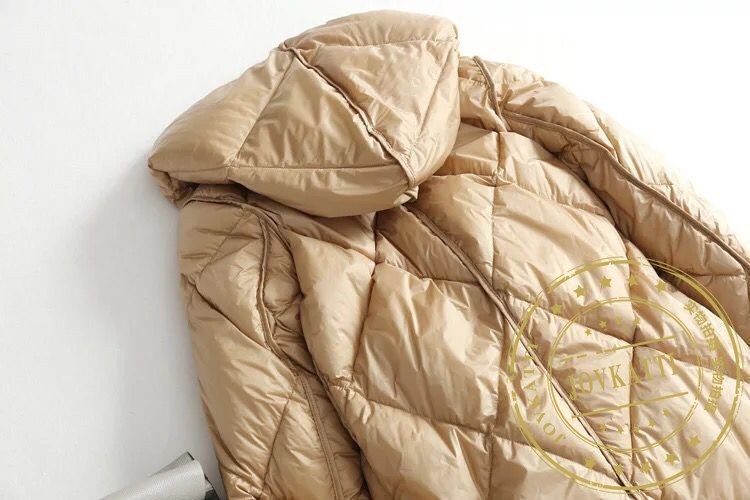 jovkatti品牌女装高端大鹅绒羽绒服女2021年新款韩版时尚中长款侧开襟