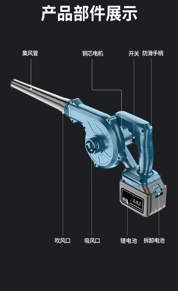 诺予安鼓风机锂电吹灰机小型无线强力吹尘抢充电式电脑清灰器工厂大