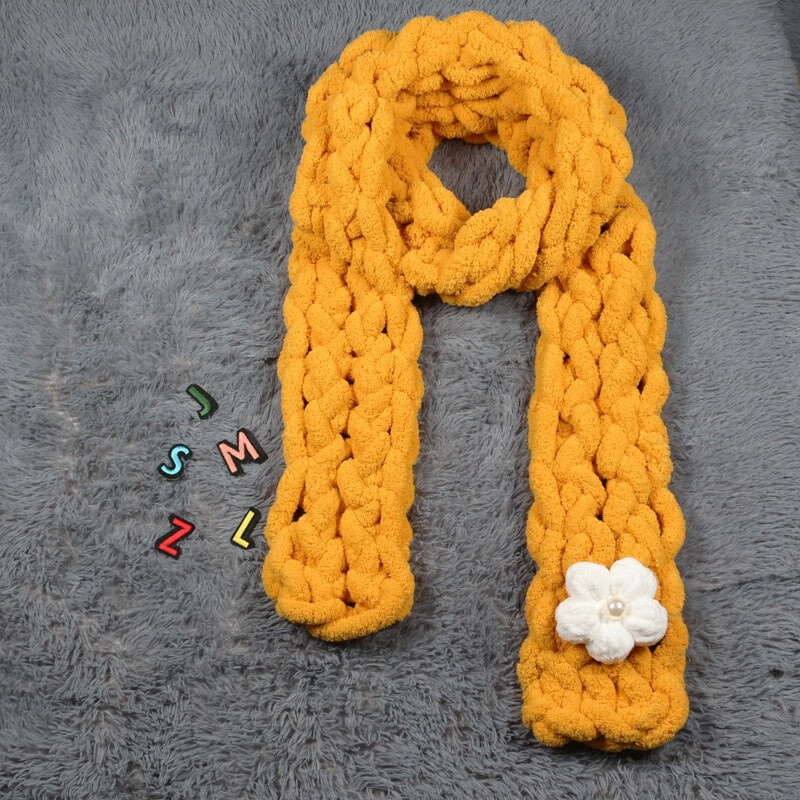 畅印diy手指围巾材料包手工编织毛线团猫尾巴超粗线diy创意礼物送男友