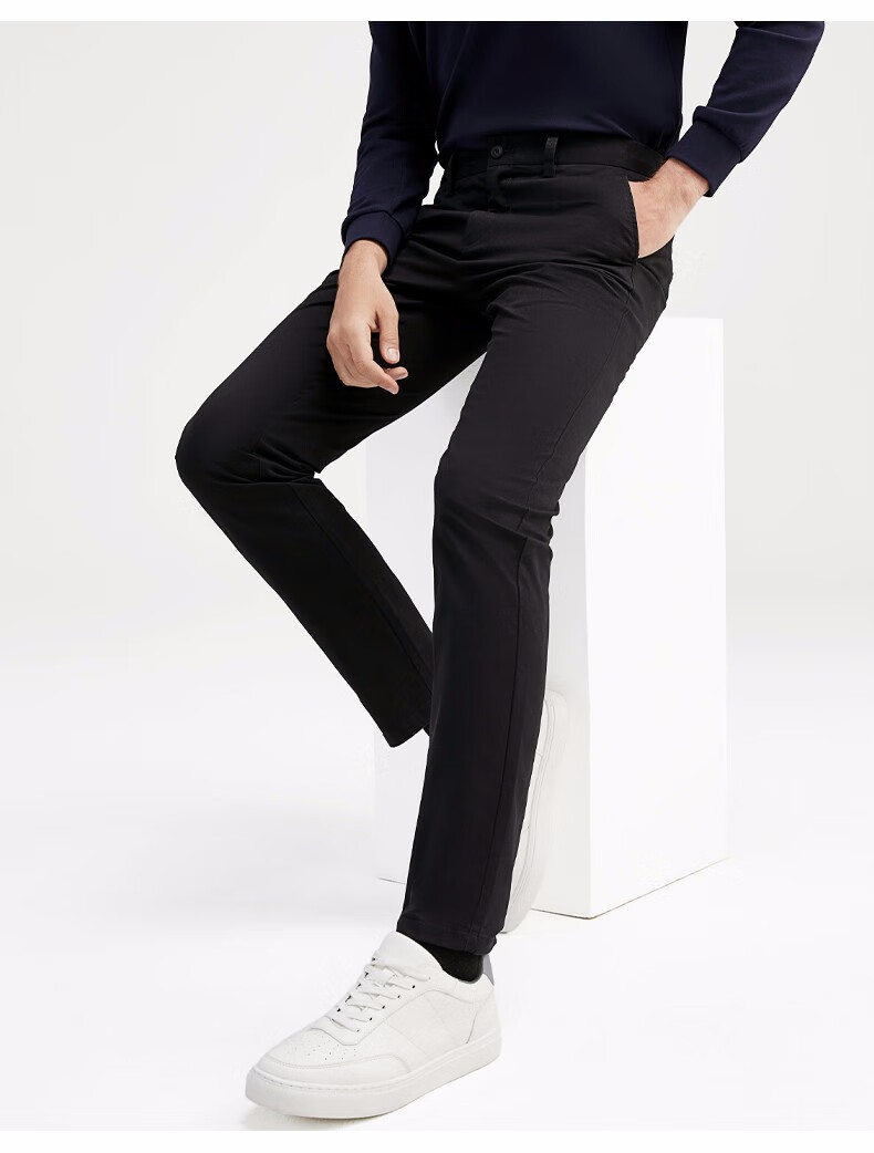 柒牌男装弹力休闲裤2021秋季新款中年男士商务百搭直筒修身工装裤爸爸